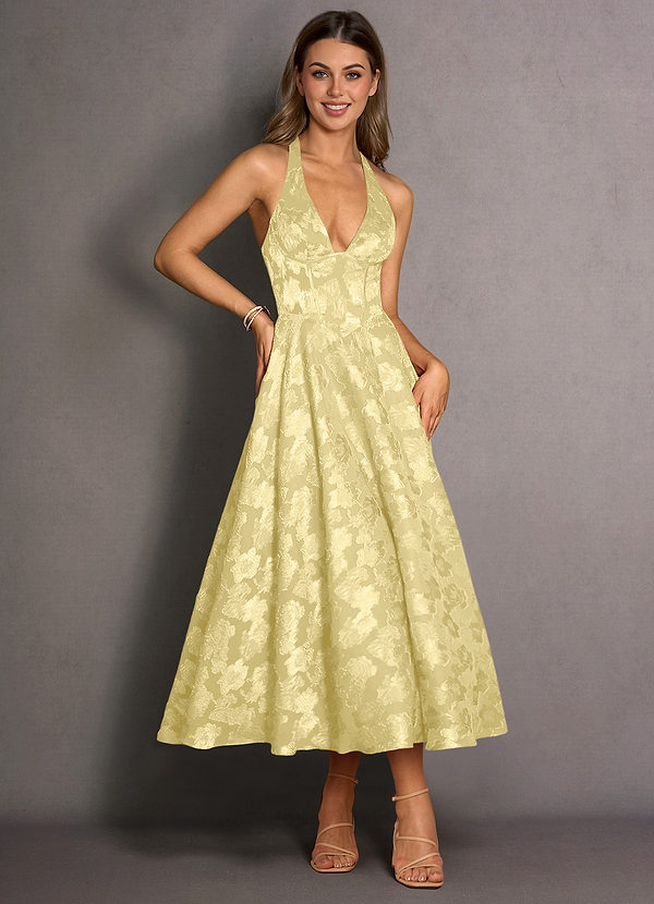 Isabeau Lemon Sorbet Midi Dress image1