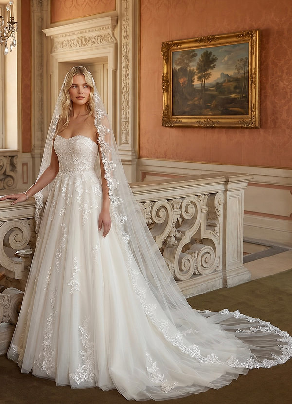 Lace Mantilla Rosalind Cathedral Veil | Azazie CA