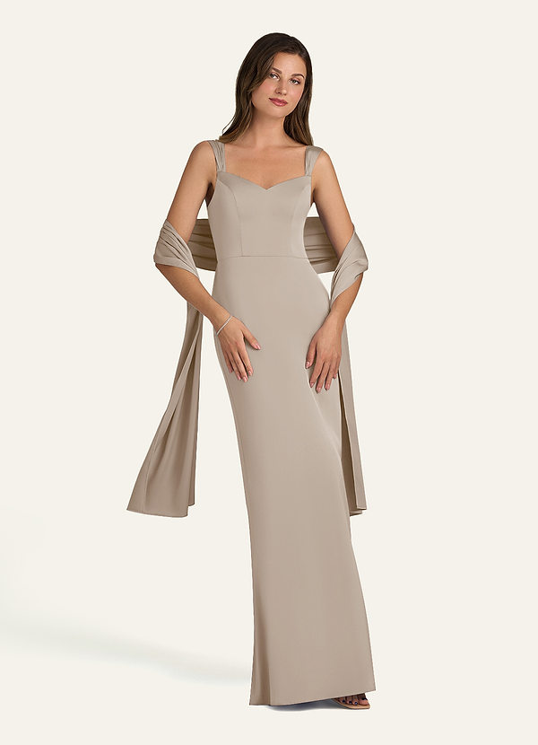 front Azazie Matching Color Stretch Satin Shawl