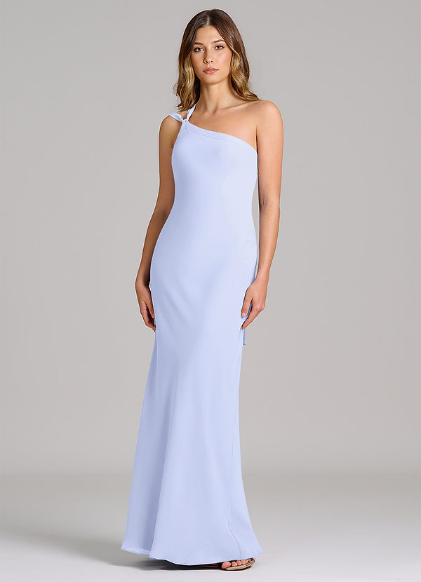 Azazie Monroe Suknie dla druhen Osłona Jedno ramię Szyfon Do ziemi Sukienka image1