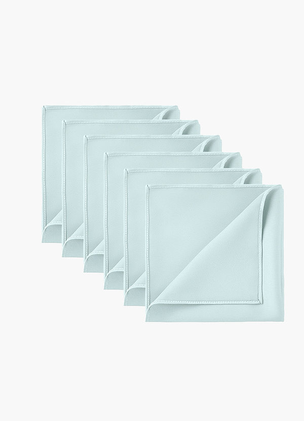 front Stretch Satin Matching Groomsmen Pocket Square Set – 6 Pieces