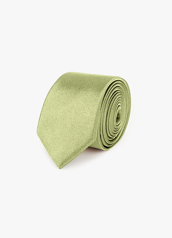 front Corbata fina de satén metalizado