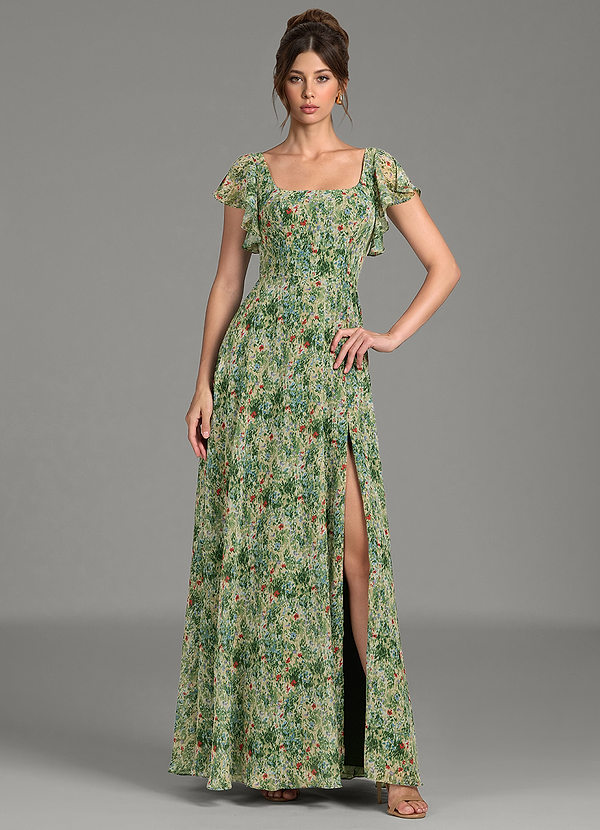 Bondi Bridesmaid Dresses Meadow Bloom A-Line Ruffled Chiffon Dress image1