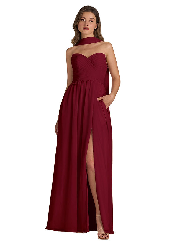 front Azazie Matching Color Chiffon Scarf