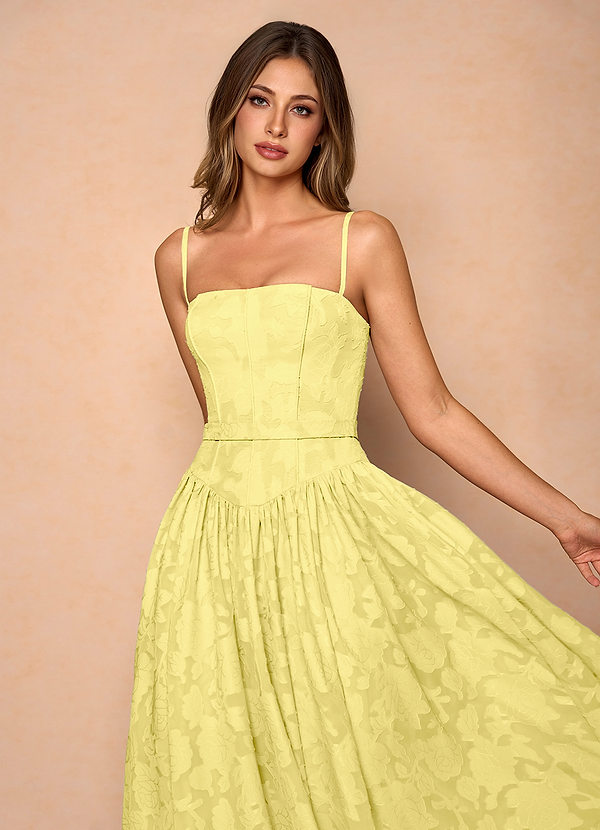 Aurora Sky Off-Shoulder Tie Maxi Dress Lemon main image 0