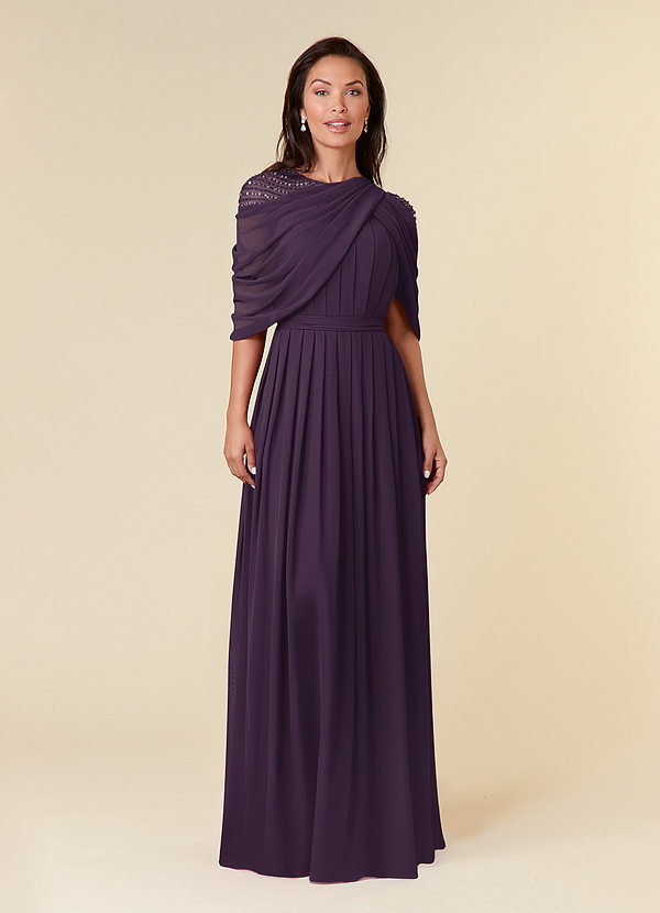 Azazie Olena Mother of the Brides Dresses Plum A-Line Sequins Chiffon Dress image1