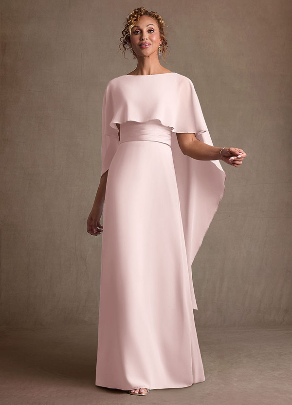 Azazie Marilla Mother of the Brides Dresses Blushing Pink A-Line Pleated Chiffon Dress image1