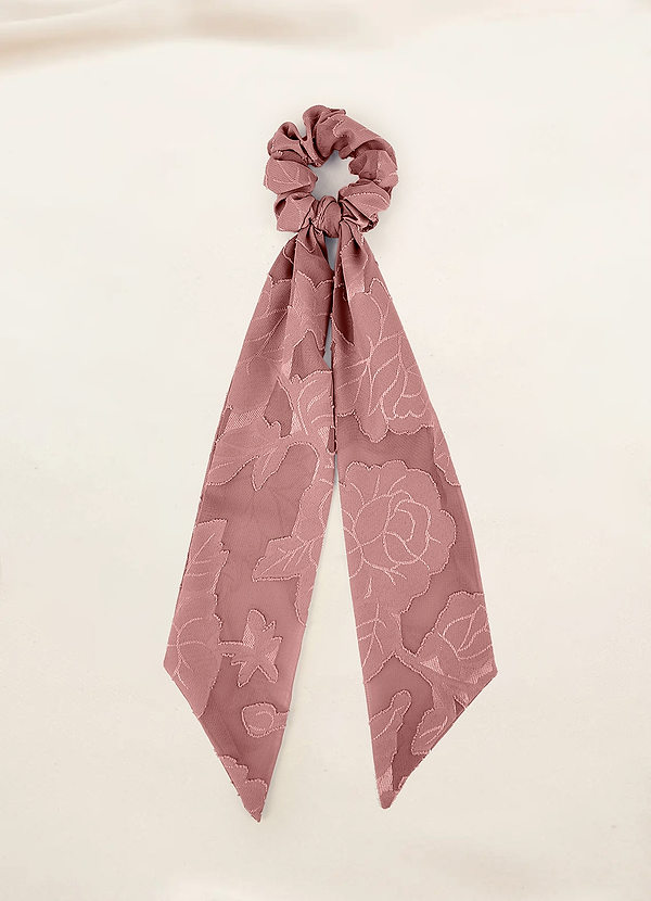front Matching Color Floral Burnout Hair Scarf Scrunchie