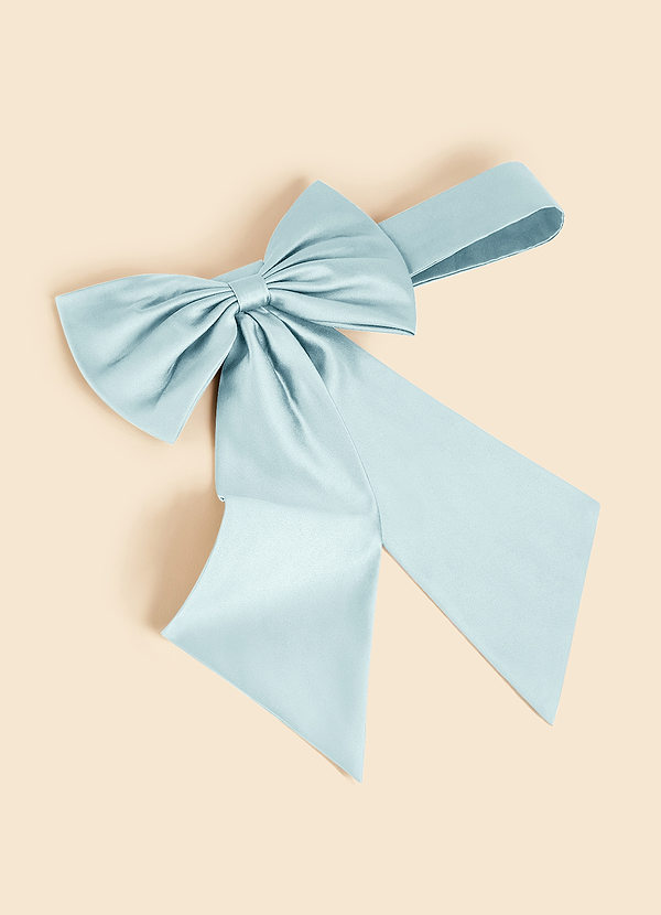 front Matching Color Matte Satin Bow Sash