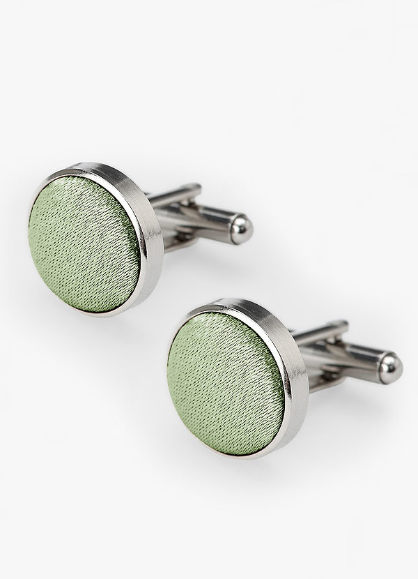 front Rounded Metallic Satin Cuff Links