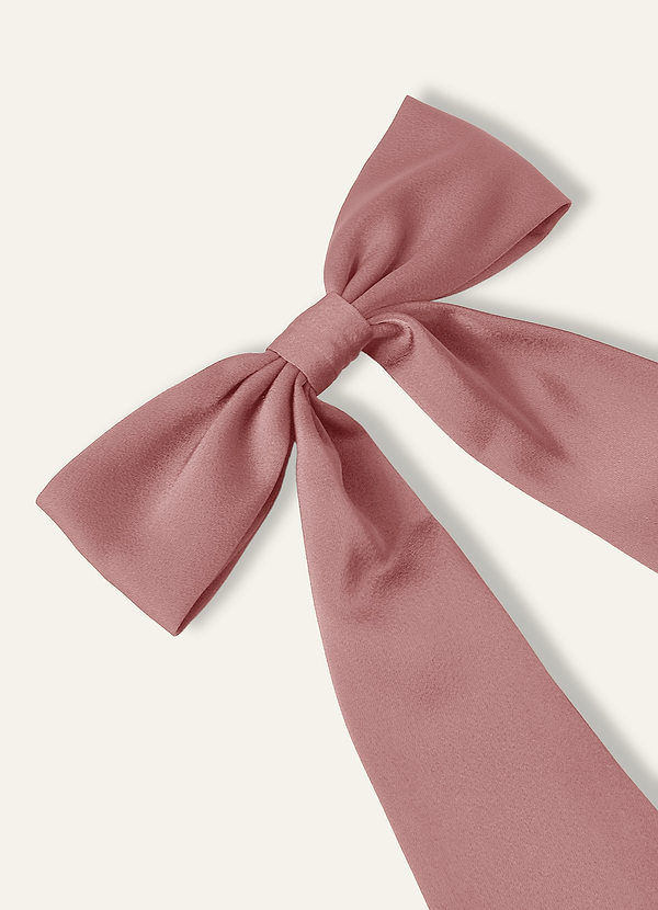 front Matching Color Stretch Satin Bow Hair Clip