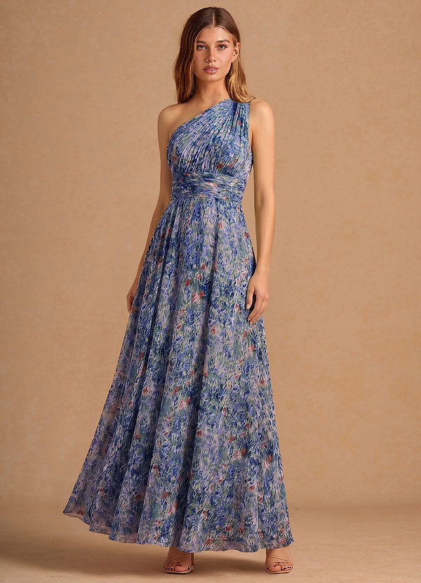 Maxi jurk Noelle Lila Bloemen image1