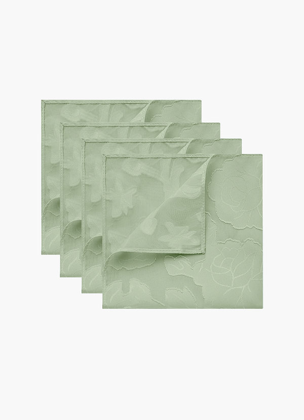 front Floral Burnout Pocket Square Set– 4 Pieces