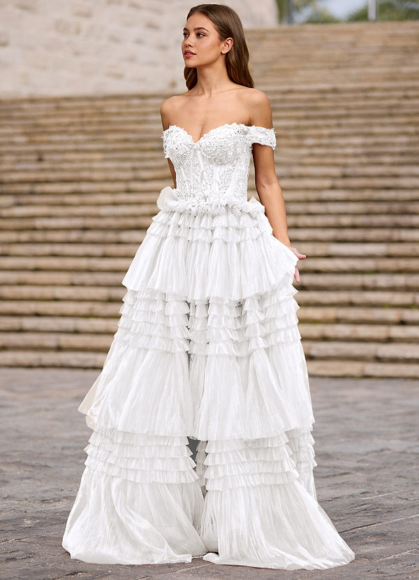 Nimbus Weiß Glitzerndes Ballkleid aus Tüll image1