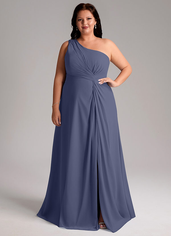 Azazie Brooke Bridesmaid Dresses Stormy A-Line One Shoulder Chiffon Dress image1