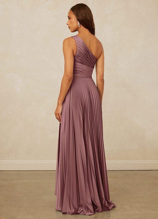 Christian Siriano Bridal for Azazie 1008 Bridesmaid Dresses Vintage Mauve A-Line One Shoulder Stretch Satin Dress image1