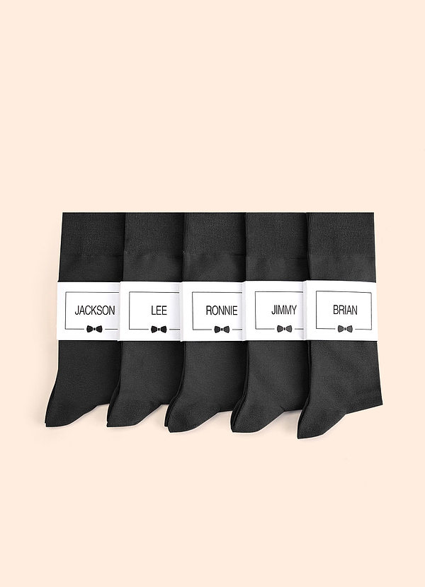 front Matching Color Men's Dress Socks with Personalized Label