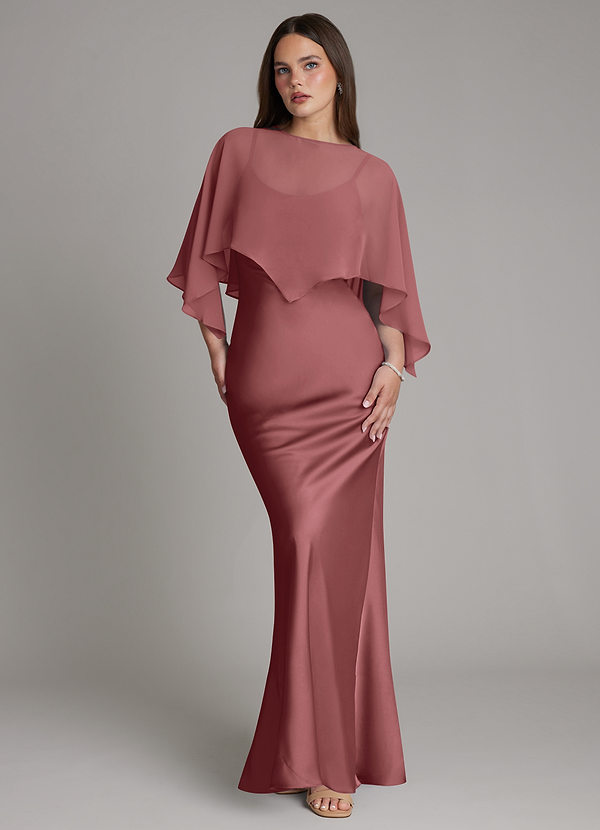 Azazie Ambra Brudtärneklänningar Klä av Sjöjungfru i Stretch Satin Plisserad Ametist image1