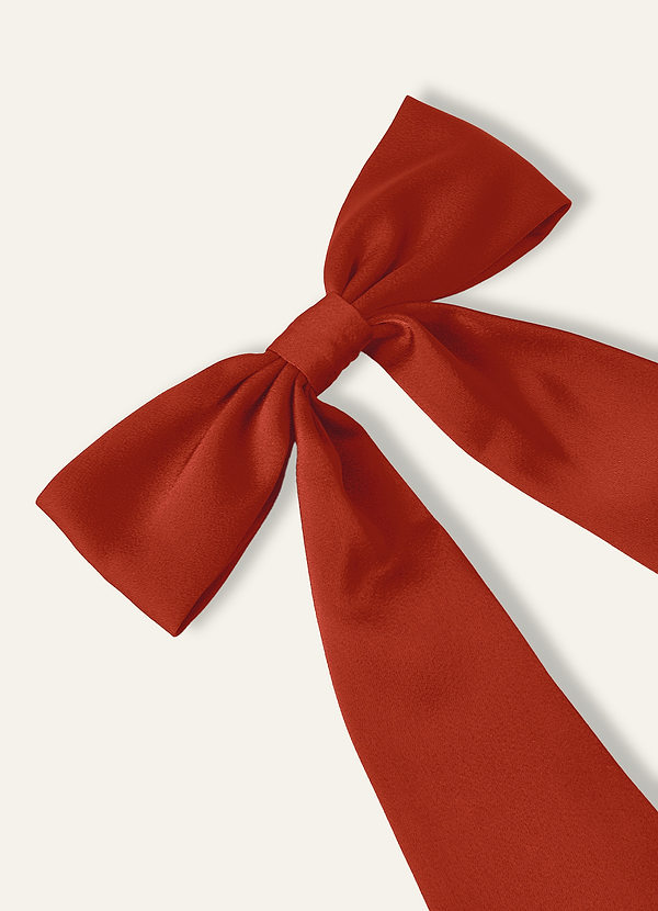 front Matching Color Stretch Satin Bow Hair Clip