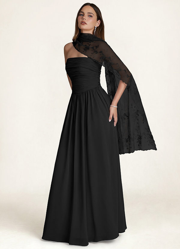 front Azazie Szalik z haftowanej koronki kwiatowej