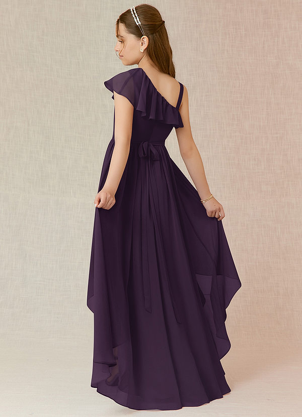 Azazie Mango Junior Plum A-Line Ruched Chiffon Dress image1