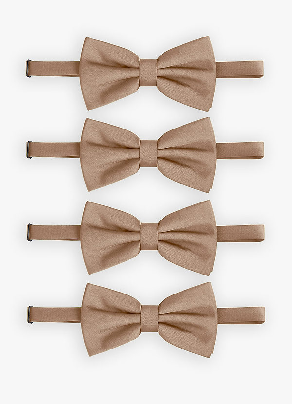 front Adjustable Stretch Satin Bow Tie – 4-Piece Set