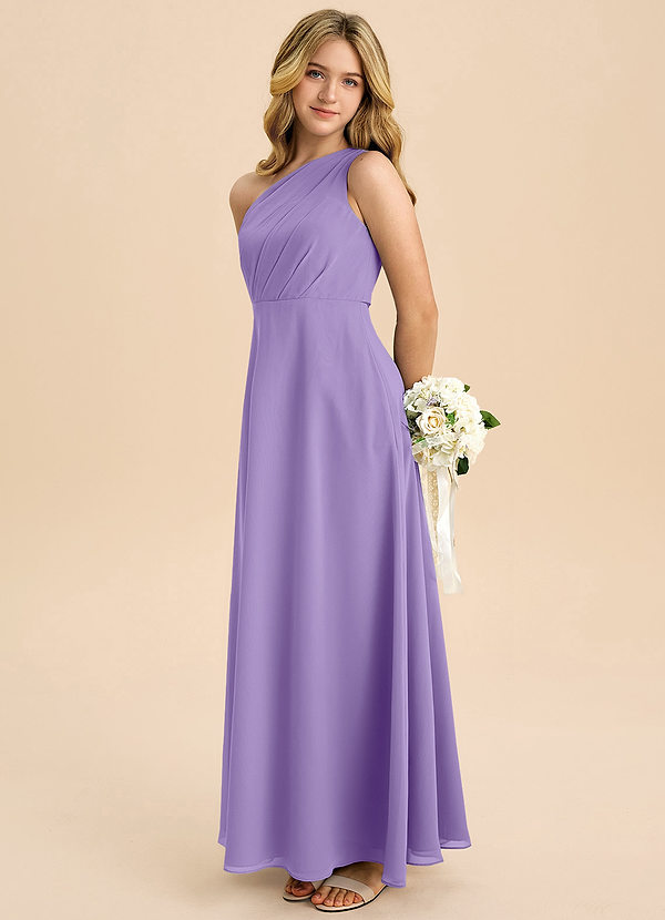 Azazie Phaedra Junior Tahiti A-Line Pleated Chiffon Dress image1