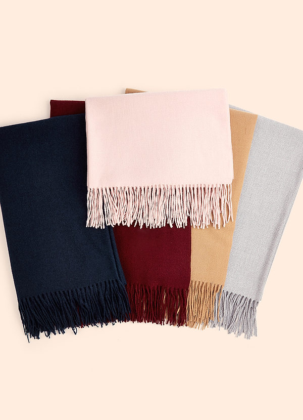 front Scarf Solid Fringe Shawl