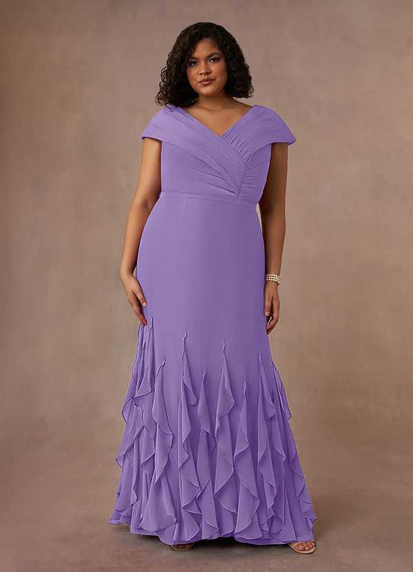 Azazie Bailora Mother of the Brides Dresses Tahiti Mermaid Ruched Chiffon Dress image1