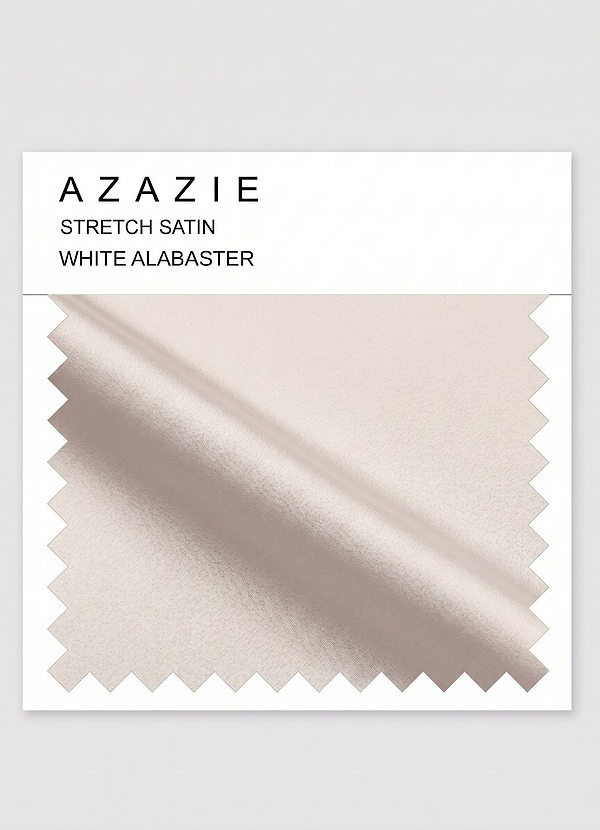 front Azazie White Alabaster Stretch Satin Swatch
