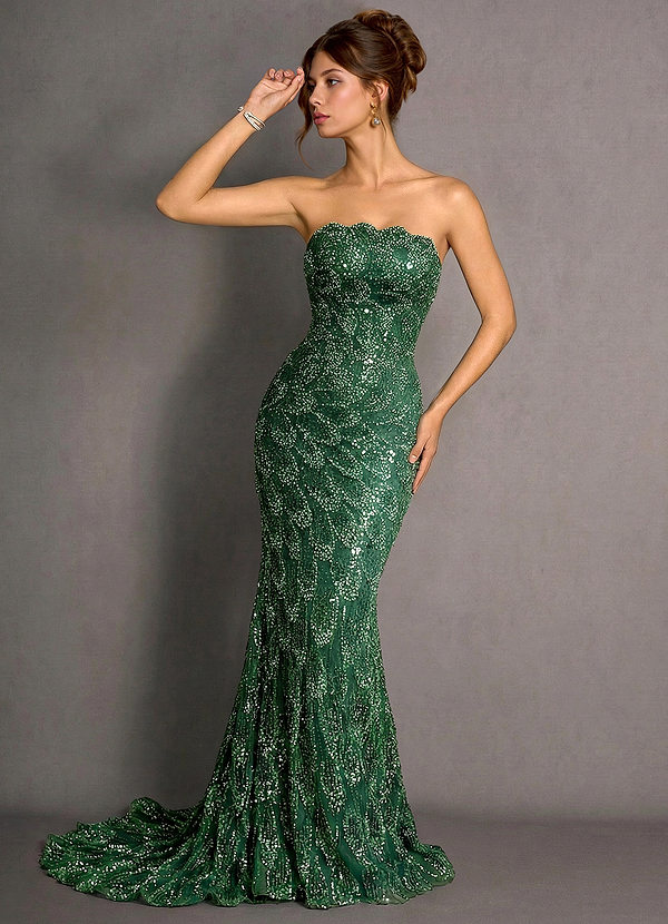Velina Emerald Green Maxi Dress image1