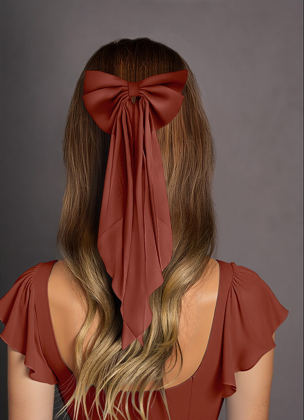 front Matching Color Chiffon Bow Hair Clip