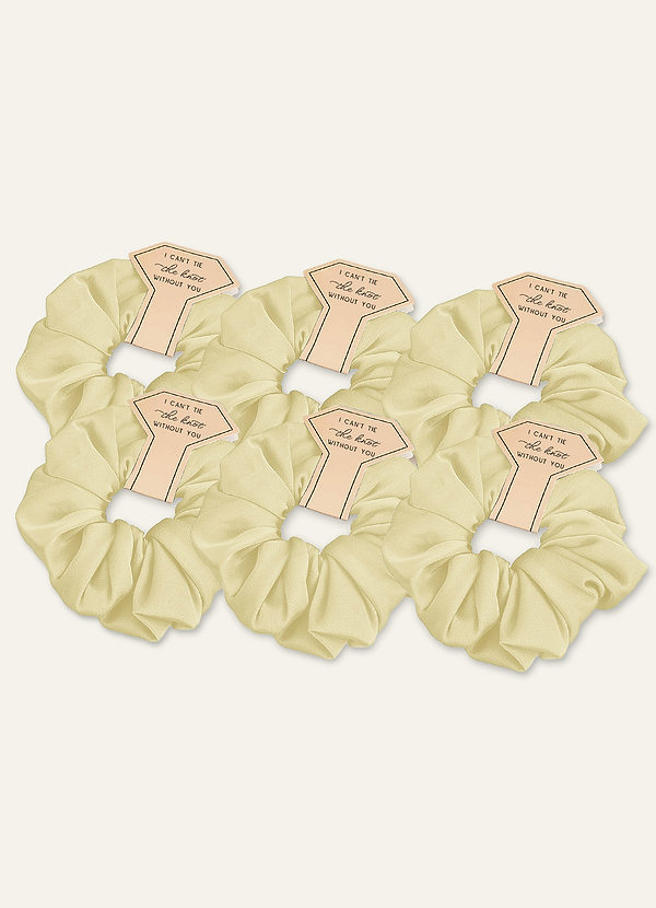 front Matching Color Bridesmaid Stretch Satin Over Size Scrunchie 6 pic Set
