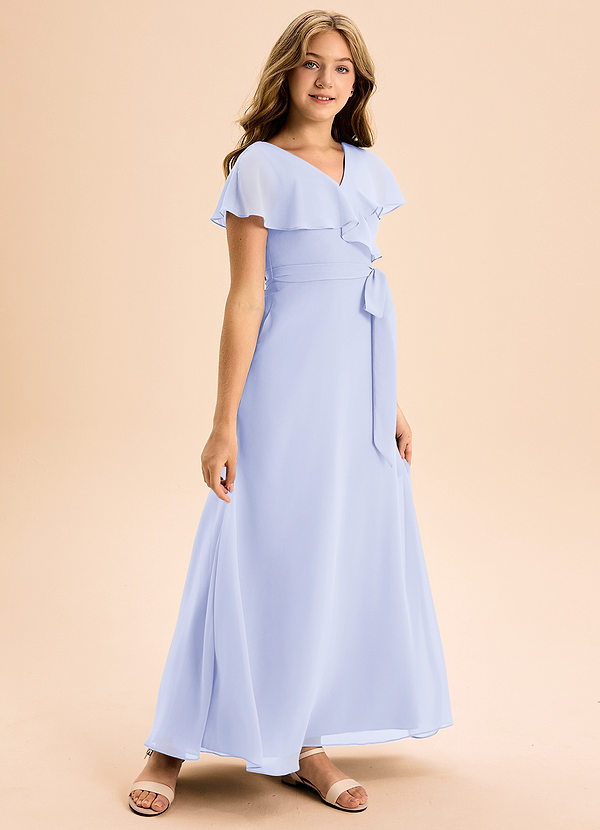 Azazie Lainey Junior Abito A-Line in Chiffon Con Tasche Lavanda image1
