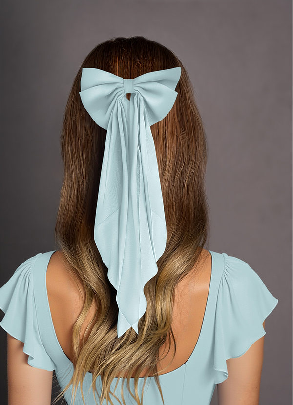 front Pince à cheveux avec nœud en mousseline de soie de couleur assortie