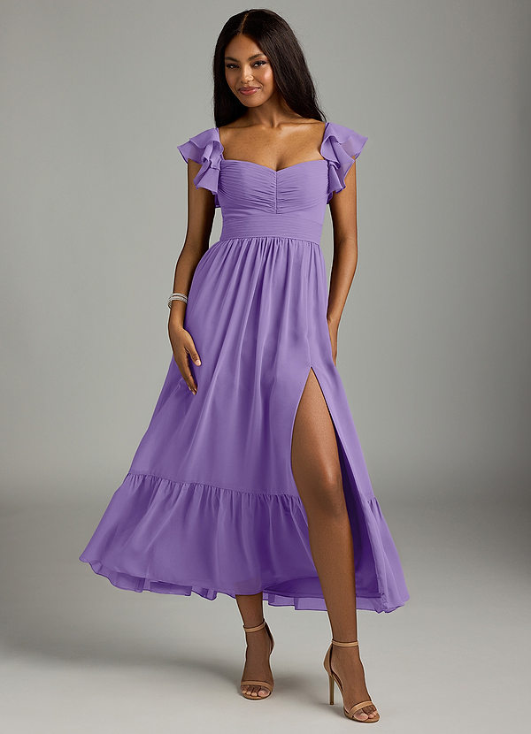 Azazie Anaya Bridesmaid Dresses Tahiti A-Line Pleated Chiffon Dress image1