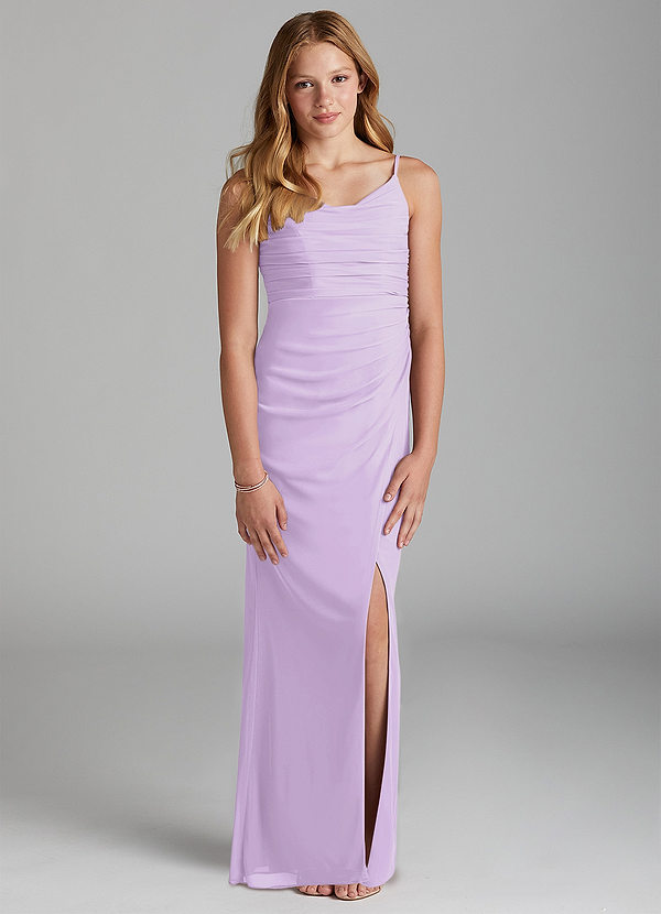 Azazie Deandra Junior Robe Fourreau en Maille Lilas image1