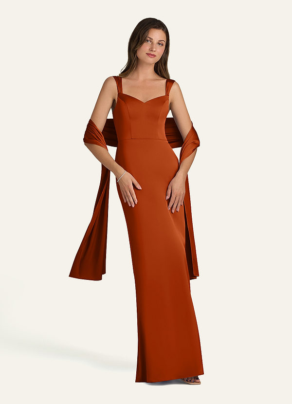 front Azazie Matching Color Stretch Satin Shawl