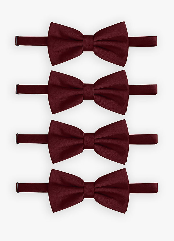 front Adjustable Stretch Satin Bow Tie – 4-Piece Set
