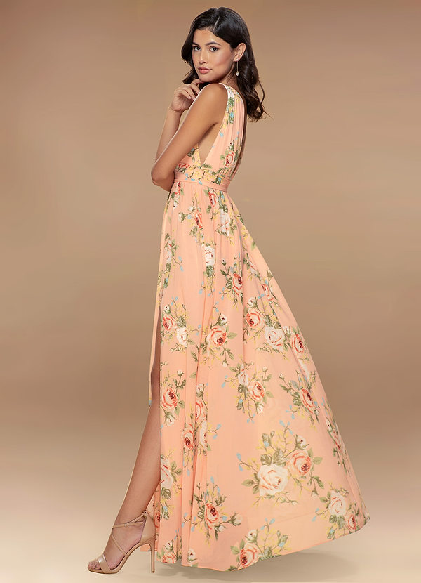 dusty rose floral maxi dress