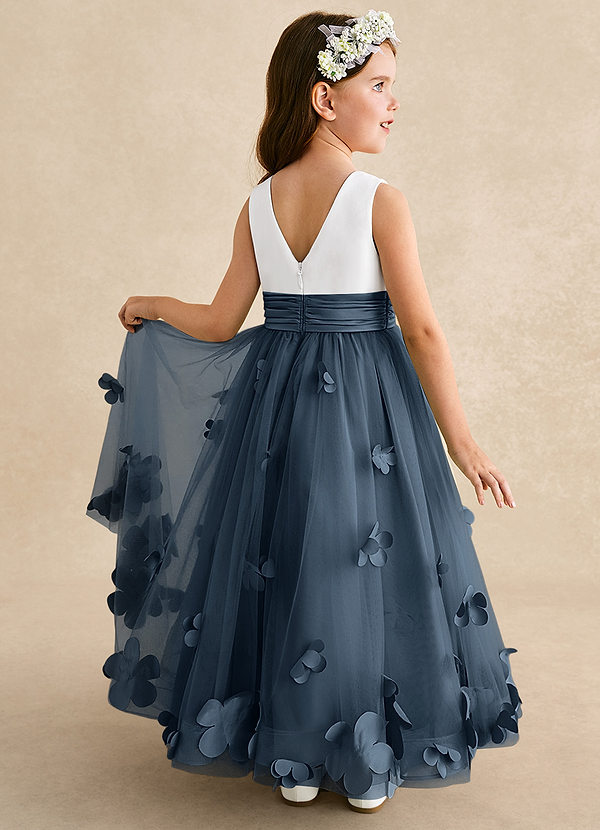 Azazie Vi Flower Girl Dresses Neptune A-Line Sleeveless Tulle Dress image1