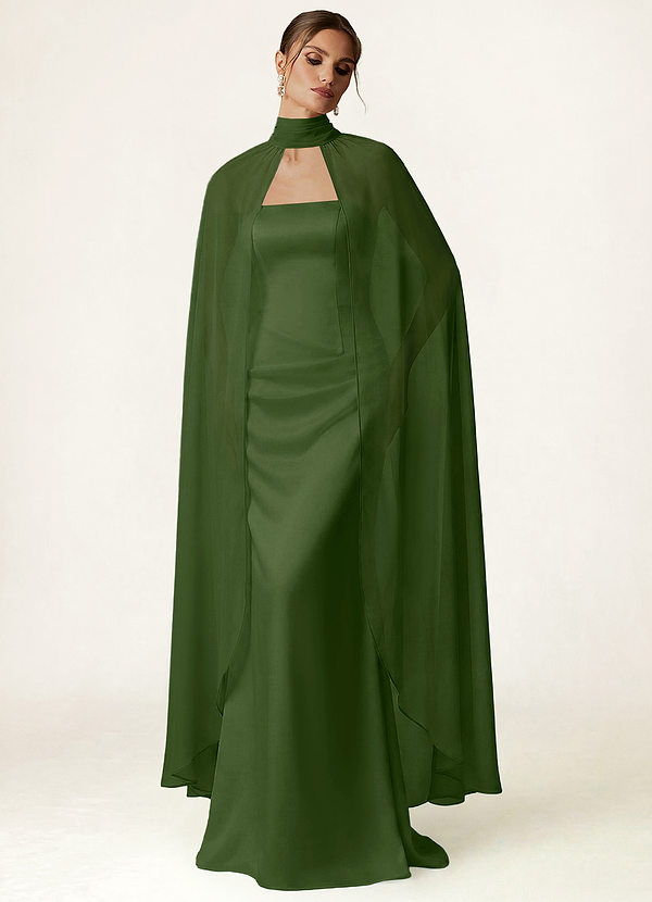 front Azazie Halter Chiffon Flowy Cape