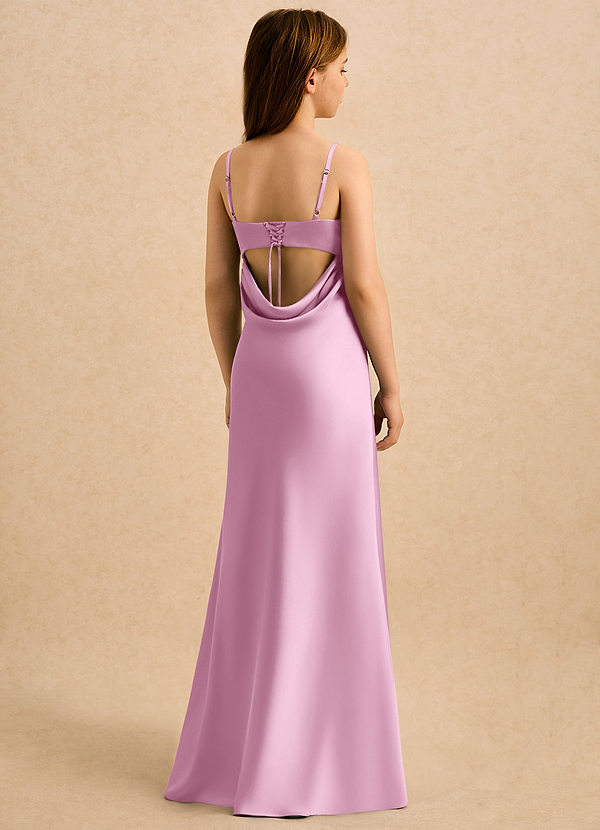 Azazie Mirabella Girls Formal Flower Girl Dresses Candy Pink Sheath Sweetheart Neckline Stretch Satin Dress image1
