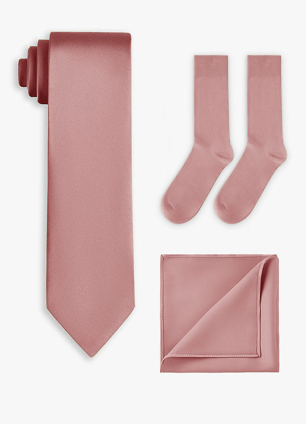 front Ensemble cravate large, pochette et chaussettes assorties en satin extensible