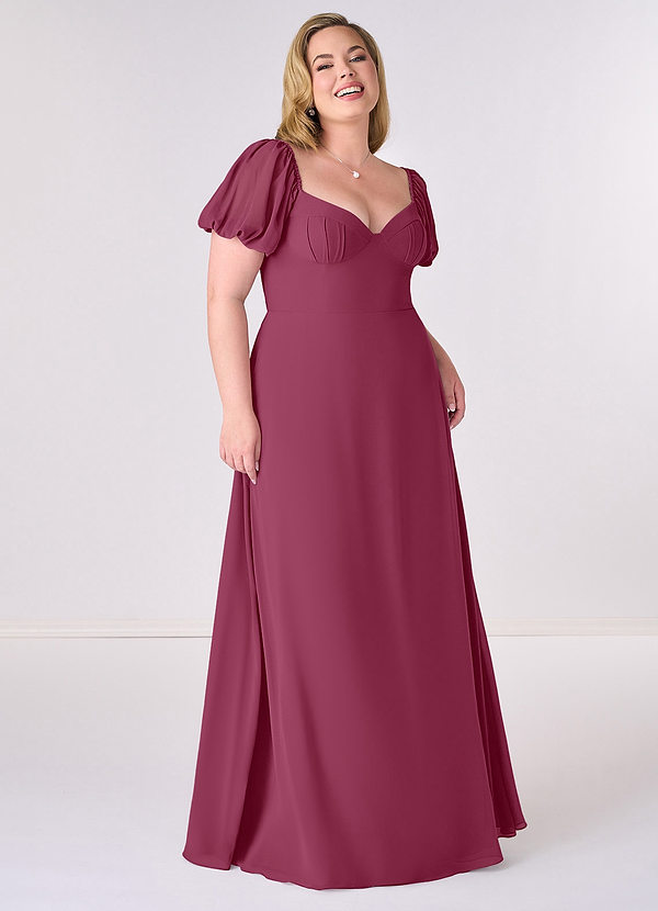 Barbie ♥ Azazie Bridesmaid Dresses Mulberry A-Line Pleated Chiffon Dress image1