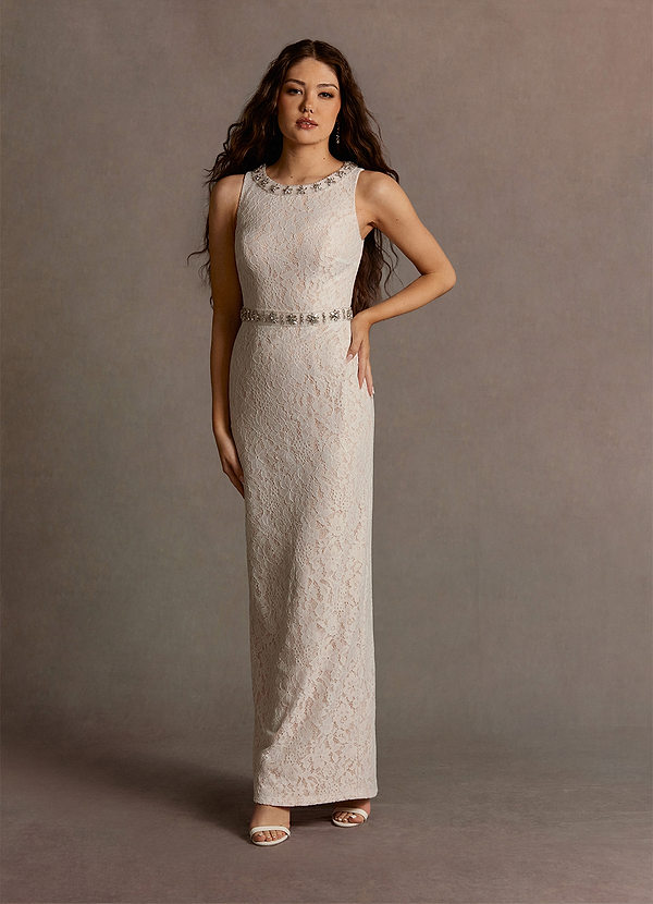 Penelope White Embellished Lace Gown image1