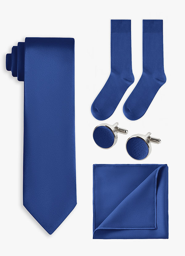 front Matchande färg, 4-delat brett slipsset i stretchsatin