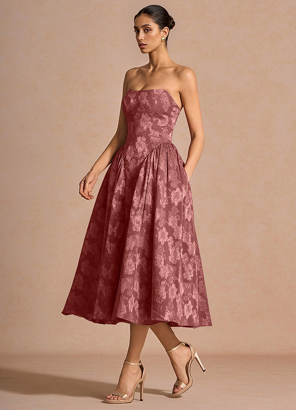 Robe Mi-Longue Roses Millésime Rowena image1