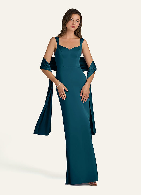 front Azazie Matching Color Stretch Satin Shawl