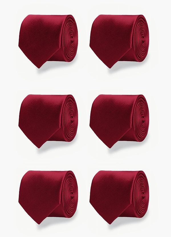 front Matte Satin Matching Groomsmen Tie Set – 6 Pieces